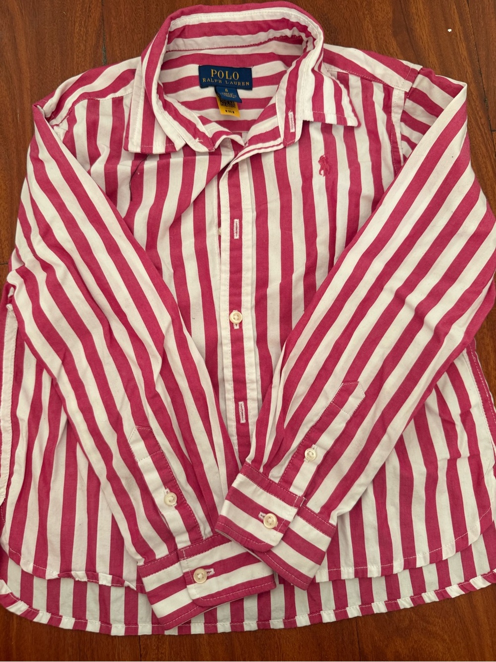 Polo by Ralph Lauren Kids Pink & White Striped Button-Up Shirt